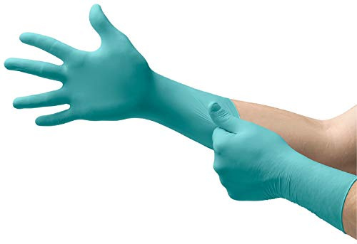 Ansell TouchNTuff 93-700 Nitrile gloves, food processing, Green, Size 7.5-8 (Pack of 10 pairs)