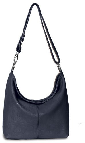 Caspar Damen Ledertasche/Handtasche/Umhänge Tasche/Schultertasche/aus echt Leder MADE IN ITALY - TL645, Farbe:dunkelblau