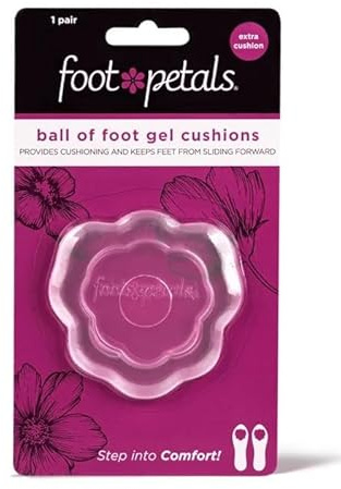 Tip Toes Technogel with Soft Spots by Foot Petals - Dual Density Ball of Foot Cushion Pads for Shoes - 1 Pair - Clear/Pink