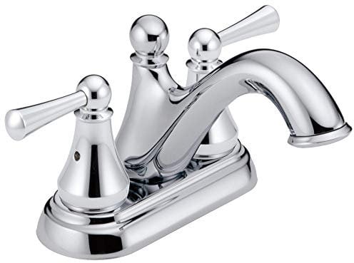 Delta Faucet Haywood Centerset Badezimmer-Wasserhahn, Chrom, Waschbeckenarmatur, Ablaufmontage, Chrom 25999LF