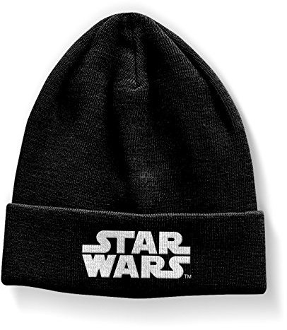 Star Wars Offizielles Lizenzprodukt Classic Logo Beanie (Schwarz)
