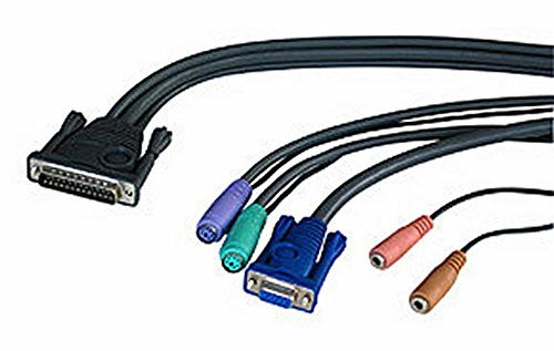 Lindy KVM Console Cable CPU Switch Multimedia, 1m cavo per tastiera, video e mouse Nero
