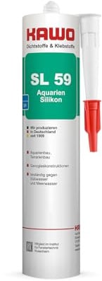 KAWO SL59 Aquarium Silikon Glasbau Glassilikon Silikonkleber Kartusche alterungs- & witterungsbeständiger 310ml transparent