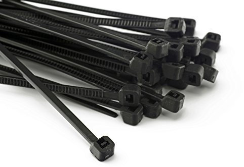 100 Stück Kabelbinder 200mmx2,5mm für Schattiernetz Zaunblende Zaun in schwarz