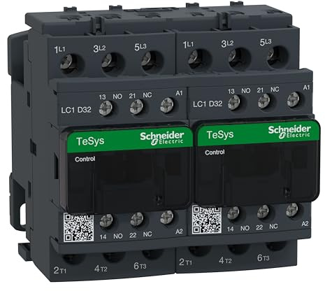 Schneider Electric TeSys Deca reversing contactor,3P(3NO),AC-3,=440V 32A,110V AC coil,LC2D32F7