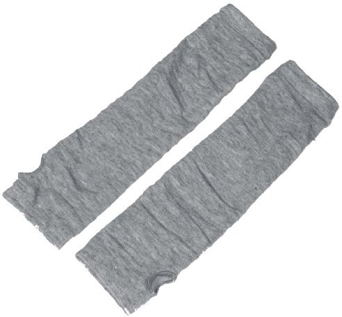 sourcing map Unisex Classic Fashion Stretch Fingerlose Armwärmer-Ärmel Hellgrau One Size