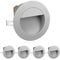 ledscom.de 5 Stück LED Treppenlicht/Wandeinbauleuchte für innen und außen, Downlight, rund, grau, 125mm Ø, warmweiß