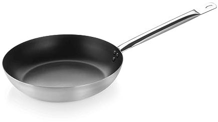 PINTINOX Prima Collection Padella Bassa in Alluminio Crudo Professionale Serie Alu Easy, con Manico Tubolare in Acciaio, Interno Antiaderente 3 Strati, Diametro 20 cm