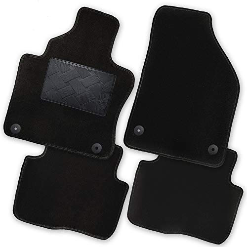 Bär-AfC Auto Fußmatten Exklusiv passend für VW Golf 6 Cabrio ab 2011, Autoteppiche Velours Schwarz, Rand Kettelung Schwarz, Trittschutz Kunststoff, Set 4-teilig, VW04784