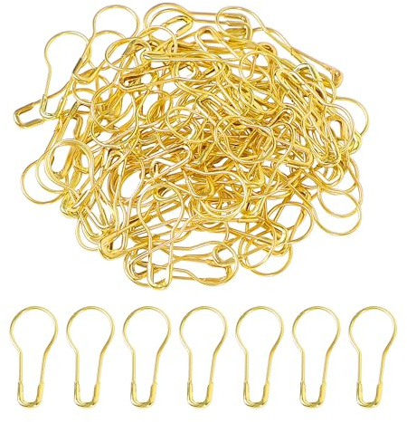 sourcing map 100 Stück Sicherheitsnadeln, Metall Birne Sicherheitsnadeln Kalebasse häkeln Stich Markierungen Sicherheit Pins für Stricken Kleidung DIY Kunsthandwerk Nähen Kunst