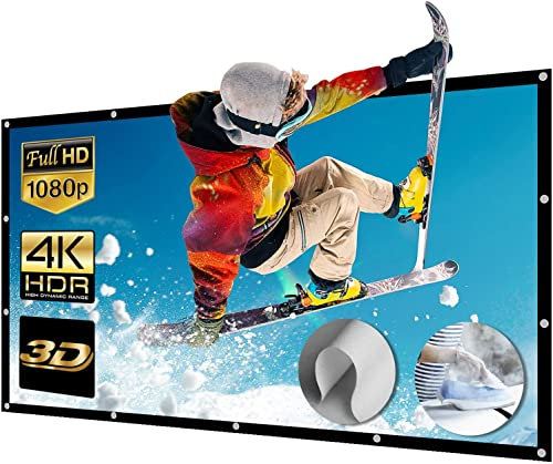 Beamer Leinwand Groß 150 Inch 16:9 Portable für Beamer - Unterstützung Projektion Waschbar - Projector Screen für HD Full HD Heimkino 3D oder 4K Outdoor 332x187cm