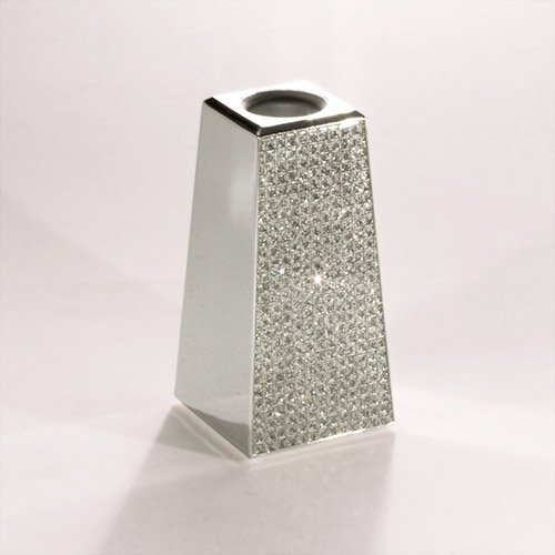 Zilverstad Kerzenleuchter Silver Diamond, groß, Zink-Legierung, Silberfarben, 5.5 x 5.5 x 11 cm