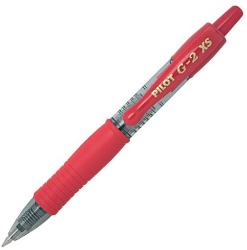 PILOT - G2-07 Pixie XS Gel Ink Rollerball Pen - Medium 0.7mm Tip - 12 x Red