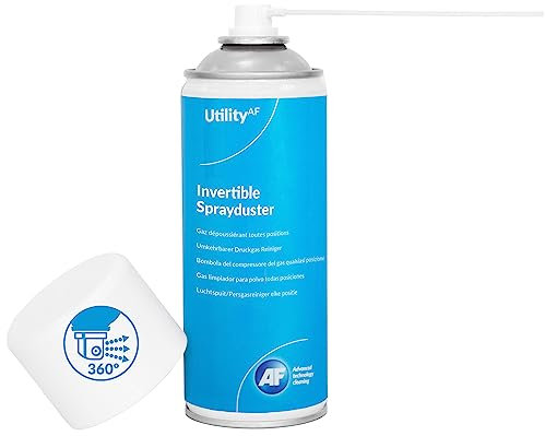 AF Utility Invertible Sprayduster / Air Duster Compressed Gas Can - HFC Free - Flammable - Removal of Dust and Debris - 1 x 200ml Pack, HFC200UT