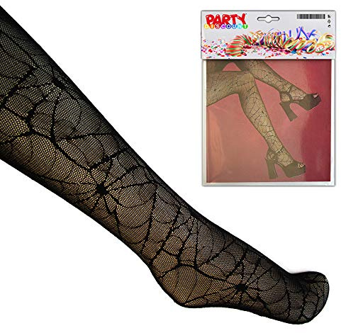 PARTY DISCOUNT ® KMU 91031101 Strumpfhose Spinnweben, Einheitsgröße