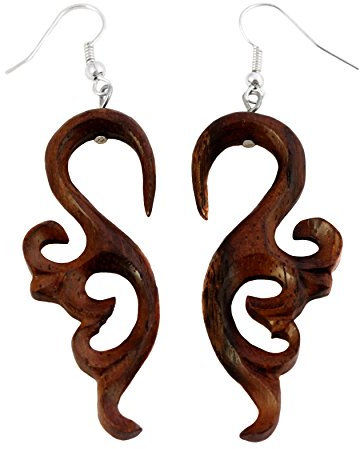 ISLAND PIERCINGS Ohrringe Hänger Handarbeit Holz ER248