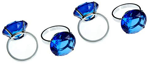 Premier Housewares Serviettenringe, 4er Set, Sapphire Diamante, Chrome beschichted