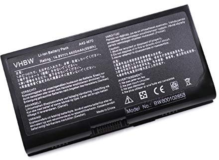 vhbw batteria compatibile con Asus F70sl, F70s, F70, G72gx, G71gx, G71g, G71, G72g, G72, G71vg, G71v notebook (4400mAh, 14,8V, Li-Ion)