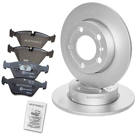 BESTPRICE Bremsenset Hinterachse inkl. Bremsscheiben Ø 258 mm Voll + Bremsbeläge hinten, Kompatibel mit TOYOTA COROLLA (_E12_), COROLLA Kombi (_E12_), COROLLA Stufenheck (_E12_)