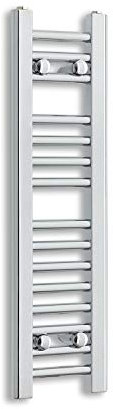 companyblue 200mm wide x 800mm high Heated Towel Rail Straight Flat Chrome Bathroom Warmer Radiator Rack Central Heating