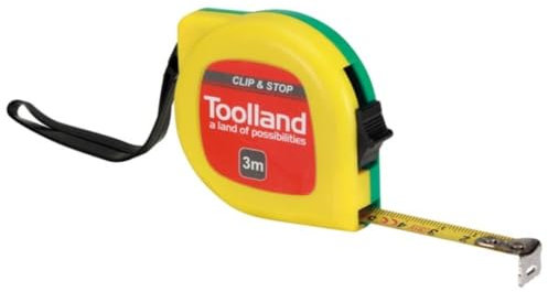 Toolland Praktisches Maßband, mit Clip und Sperrknopf, 3 m