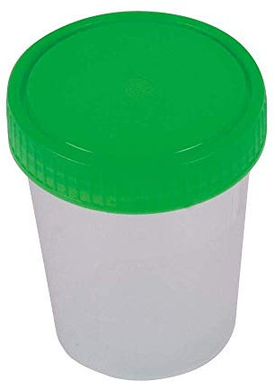W-M-C Medical 25 x Urinbecher 125 ml Farbe: Natur mit Schraubdeckel: Grün mit Graduierung hygienisch verpackt mit Beschriftungsfeld auf Becher und Deckel Carmesin® Bundle