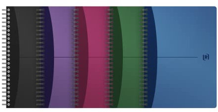 Oxford Spiralblock A5, liniert, Urban Mix, Spiral-Notizbuch, 5 Farben, 5 Stück