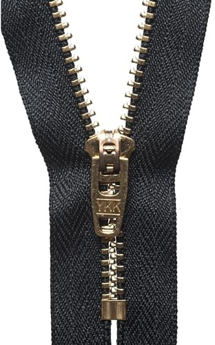YKK - Jeans con cerniera in ottone, 13 cm, 580, 13 cm, colore: nero