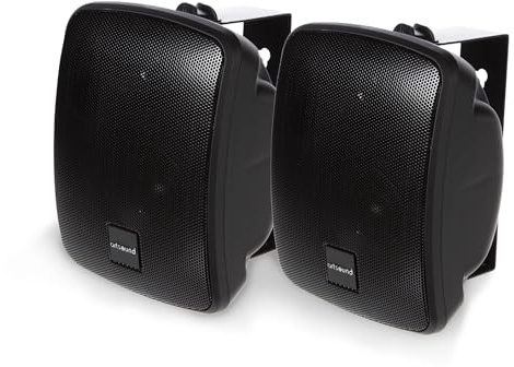 Artsound ASW45.2, Set aus 2 Wasserdichten Lautsprechern, 2-Wege HiFi-Lautsprecher, 10-80 Watt, mit Wandhalterung, geeignet für Innen- und Außenbereiche, Terrasse, Garten, Sauna, Pool, Badezimmer,