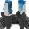 7.5m - CAT6a - network cable black - 1 piece CAT 6 A patch cable 10000 Mbit s SFTP PIMF 500 MHz compatible with CAT5 CAT6 CAT7 DSL Internet Switch Router