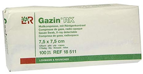 GAZIN Mullkomp.7,5x7,5 cm unsteril 12fach RK 100 St