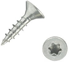 100 Stück Edelstahl-Schrauben 4x16 mm Vollgewinde Torx - Spanplattenschrauben mit Senkkopf - Holzschrauben/Holzbauschrauben - Werkstoff A2 VA V2A - Edelstahlschrauben/Universalschrauben TX20