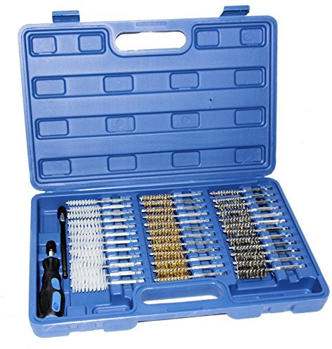 Bürsten Set 38 tlg. Drahtbürsten Reinigungsbürsten Rund Loch Drahtbürsten Set Edelstahlbürsten Nylonbürsten Sortiment Messingbürsten Satz