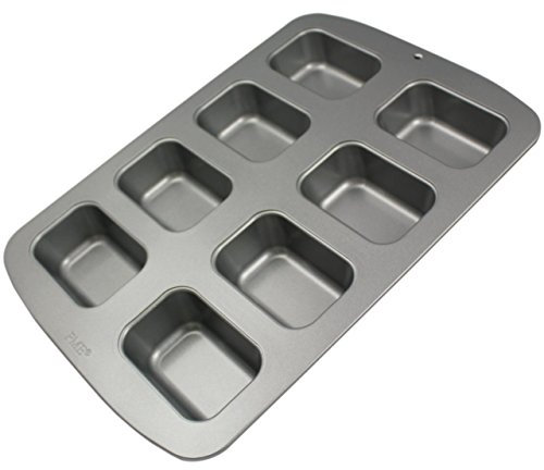 PME Molde para 8 Mini Pasteles Rectangulares de Acero al Carbono Antiadherente