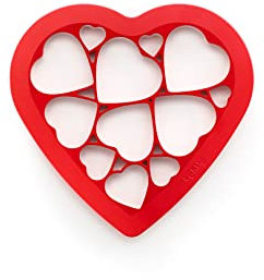 Lékué Cortador de Galletas Forma corazón, Rojo