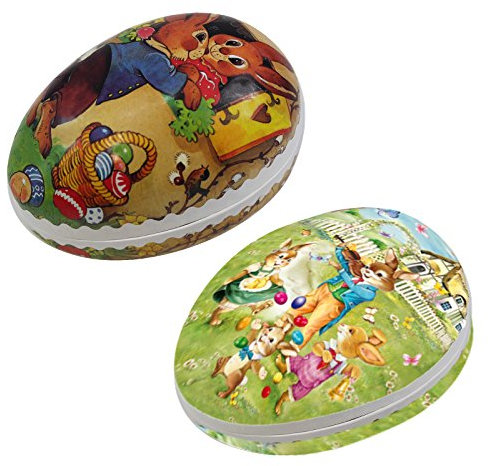 2er Set Bilderostereier zum Befüllen 12 cm bunt Sortiert, Ostereier, Osterdekoration, Eier, Füllei, Pappei, Papposterei