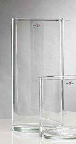 Sandra Rich Vaso in vetro Cyli, trasparente, cilindrico, 40 cm, Ø 19 cm, taglio caldo