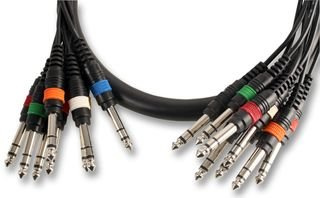 PULSE PLS00118 8 Way 6.35mm (1/4) Stereo Jack Plug to Plug Loom, 5m Black