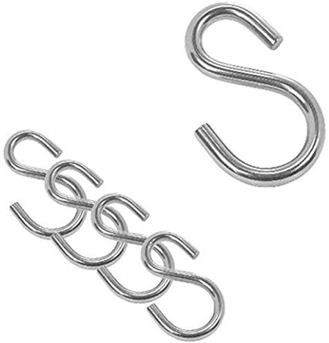 Versandbox24 10 Stück S-Haken 5 mm Edelstahl asymmetrisch A2 Küchenhaken Hängehaken Handtuchhaken