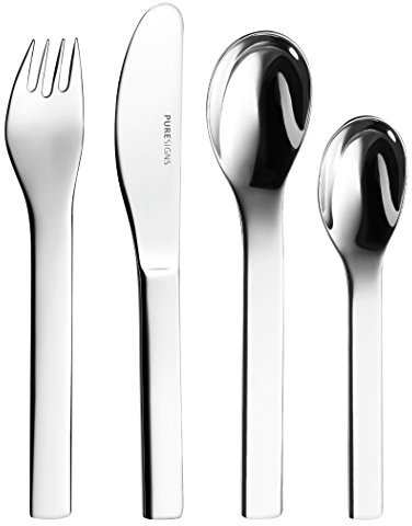 Puresigns ONE MINI posate per bambini in acciaio inox argento lucido 4 pezzi