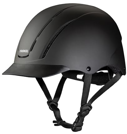 Troxel Spirit Full Coverage Horse Riding Helmet, Low-Profile Adjustable Design, Safety Horseback Riding Gear, Medium (7 - 7-3/8), Black Duratec