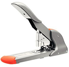 Rapid HD210 Classic, Cucitrice Heavy Duty professionale, Capacità fino a 210 fogli, Spillatrice in acciaio ad alta capacità, Caricamento anteriore, Punti 9/8-24 e 23/8-24, Grigio/Arancio, 23633700