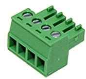 DEGSON ELECTRONICS Klemmleiste abschaltbar 3.81mm Wege: 4 gerade Stecker 250V 7A Grüne Schraub- und Zugklemme aus Nylon für Leiterplattenmontage