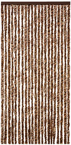 Dekorationsvorhang, Palmblattstroh mit Muster, in warmen Terrakotta-Farben, 90 x 200 cm