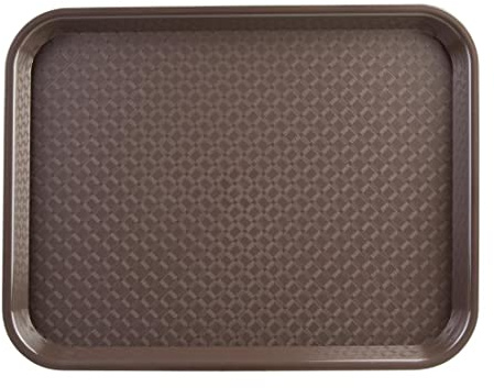 Olympia Kristallon Polypropylene Large Fast Food Tray 450mm, Brown | Textured surface prevents slips and spills, dishwasher-safe build resists stains, and a rigid base supports heavy food loads.