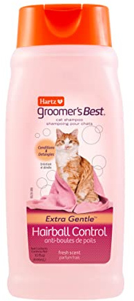 Hartz Groomer's Best Cat Shampoo, Extra Gentle Hairball Control, 15 Ounces