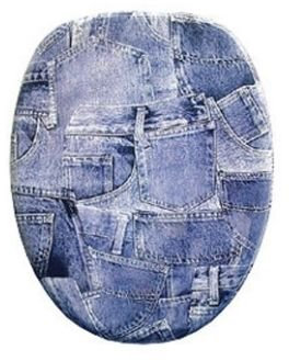 WC-Sitz Dekor Jeans II | Toilettensitz | WC-Brille aus Holz Metall-Scharnier