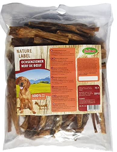 BUBIMEX - Nerfs de bœuf - Friandises à Mâcher pour Chien - Bâton de Bœuf de Qualité Supérieure 100% Naturel - Tendons Riches en Protéines et Faibles en Matières Grasses - 25 Unités - 350 g