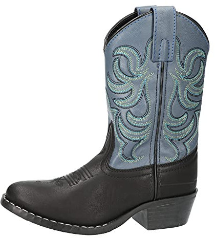 Smoky Mountain Boots Kids Monterey Boot, Black/Blue, 13.5 Little Kid