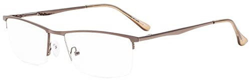 Eyekepper Qualität Halbrand Metall Lesebrille Federscharnier Lesehilfe in Blaugrau+0.50
